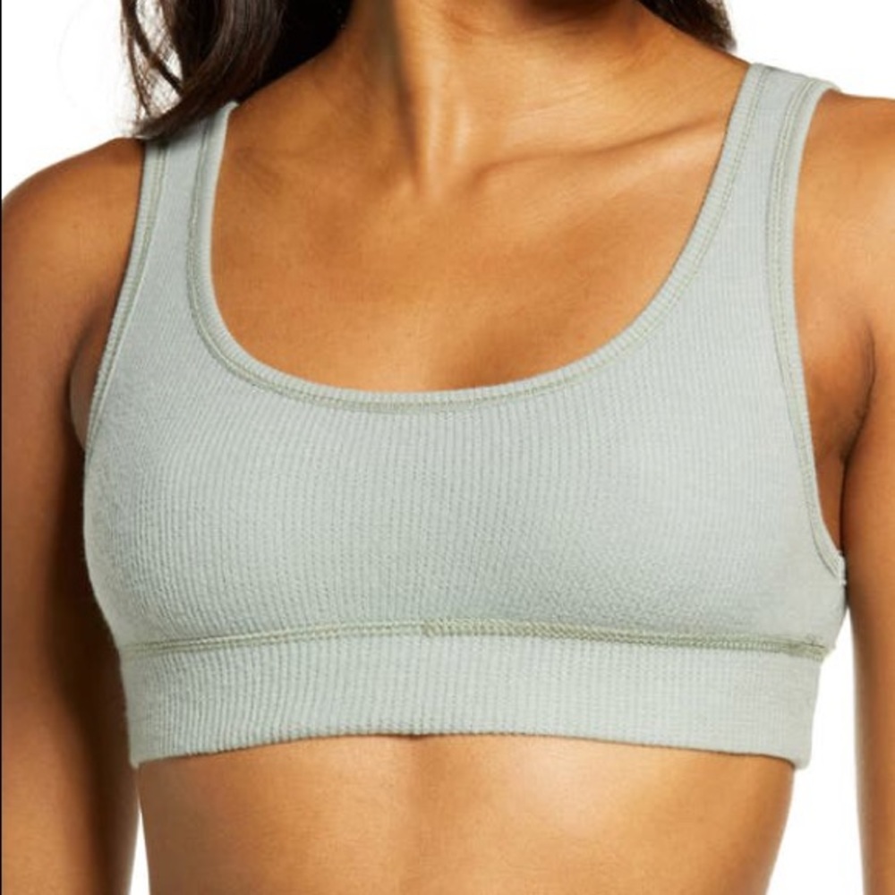 SKIMS Brushed Waffle Scoop Bra in Mineral size XS